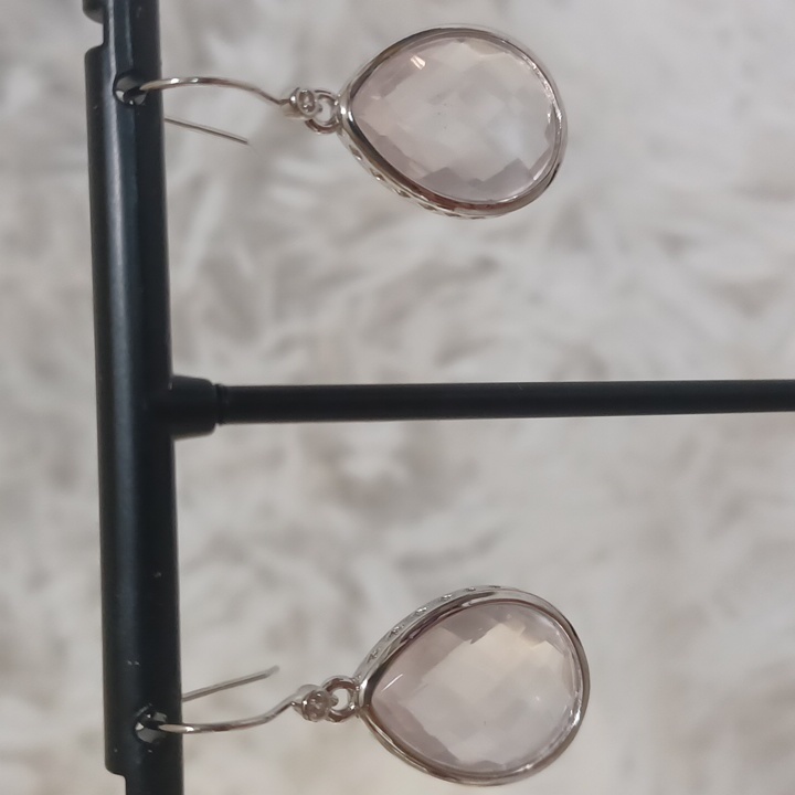 Colleen Lopez Sterling Silver Clear Quartz Drop Earrings New